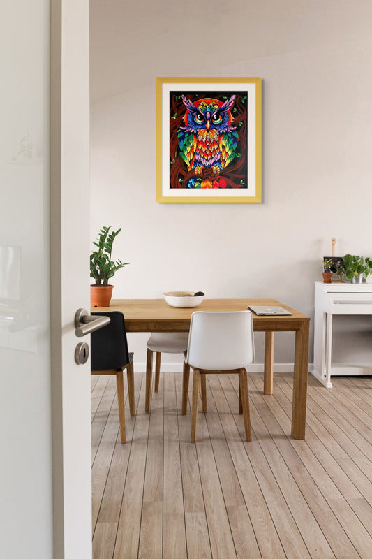 Vibrant Wisdom: The Majestic Owl