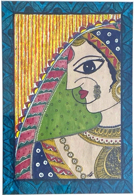 Traditional Grace: Madhubani Portrait
